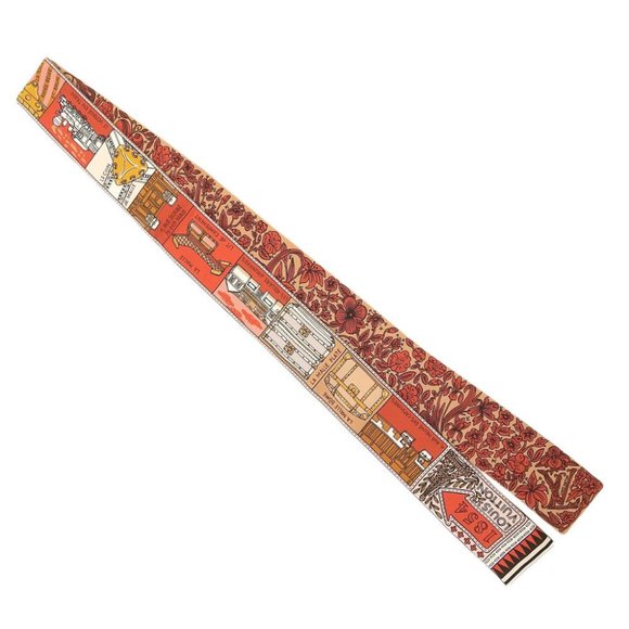 LOUIS VUITTON M70856 Judrui Bando BB scarf Brown / red silk Women